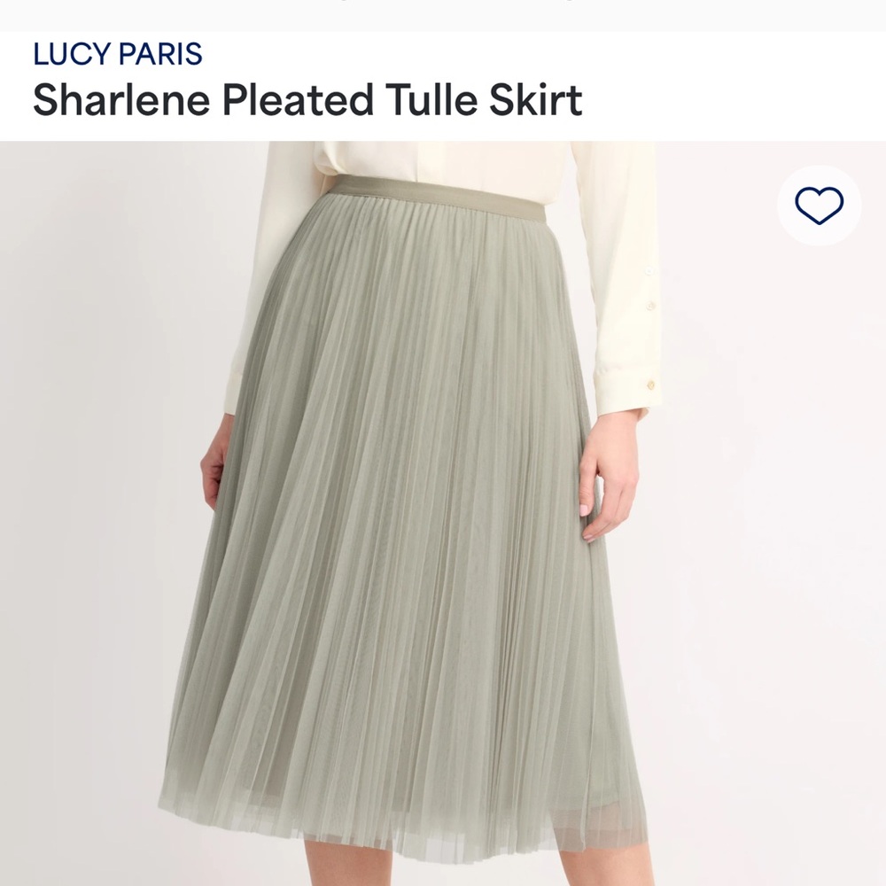 Lucy Paris Green Midi A-Line Skirt